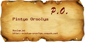 Pintye Orsolya névjegykártya